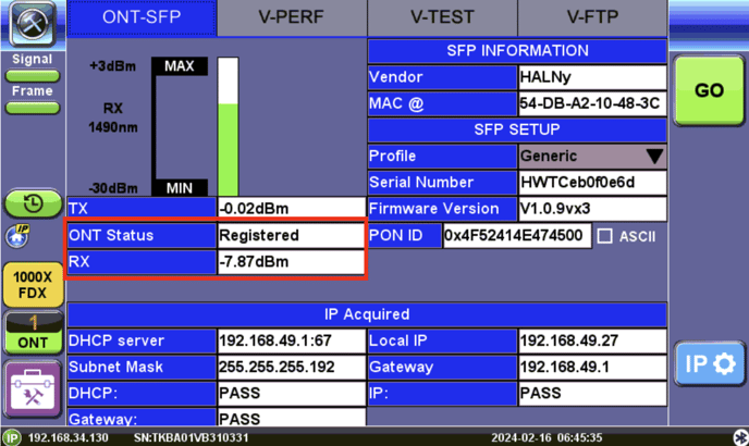 FX120 GPON ONU Emulation 1