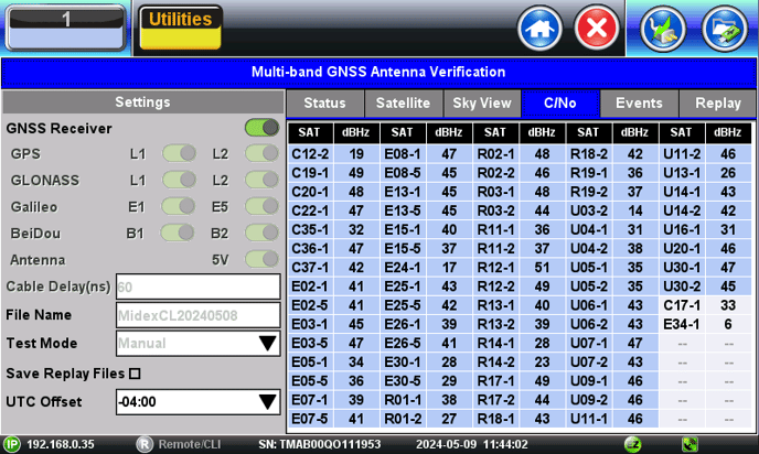 List of all received GNSS satellite signals with improved signal count and quality
