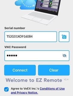 partial screenshot of the EZ-Remote Sign In page on a mobile web browser.