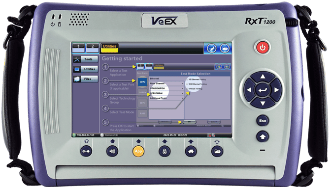 RXT-6200 displaying its landing screen after bootup.