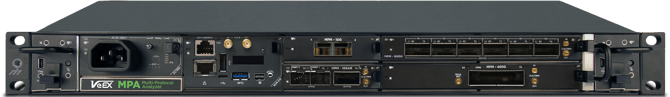 MPA multi-protocol Analyzer and traffic generator with 6x100GE and 400GE DCO test modules