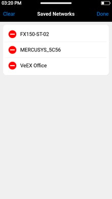 PX90 Wi-Fi Scan Configuration page, managing saved Access Points (Edit)