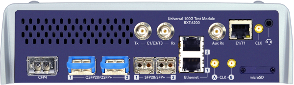 Connector panel of a first generation RXT-6200 test module