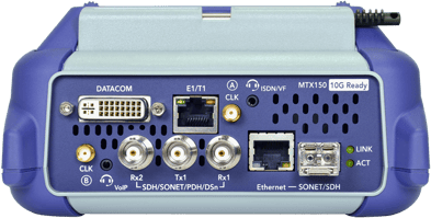 VeEX MTX150-10G test sets Connector panel