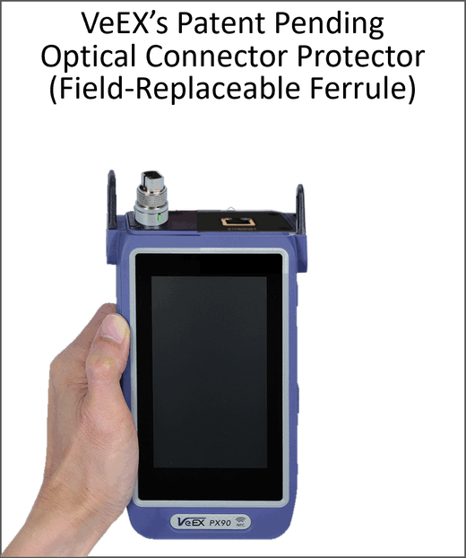 Step-by-step visual instructions on how replace VeEX Optical Connector Protector's field replaceable optical ferrule