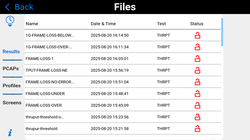 Animation depicting the gestures used in the File Manager to access individual and multi-file functions.