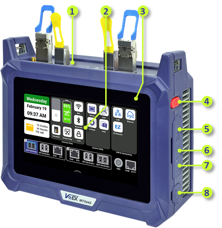 List of VeEX's MTX642 400G key elements requires for operation