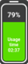 The battery status widget provides information about the current state of charge of the built-in battery pack.