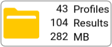 The File Manager information button provides basic information of the number of reports and configurations stored, as well gives access to such files.