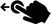 Icon representing a touch-and-drag left (halfway) on the touch screen to reveal more options