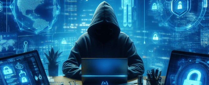 Image depicting a hacker and cyber security threats / vulnerabilities