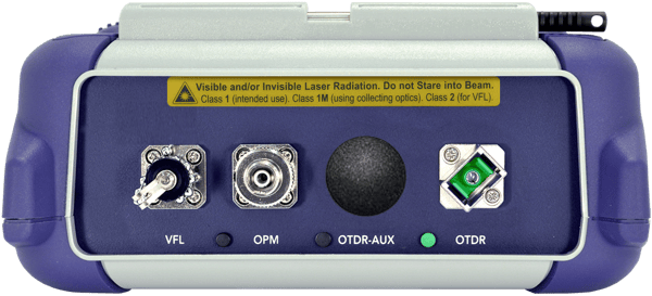 Connector panel view of VeEX's FX160 FiberBEAST OTDR