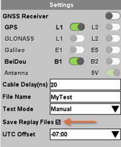 VeEX SkyView's GNSS Settings section
