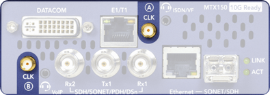 External clock input ports (SMA) available on VeEX MTX150 test set