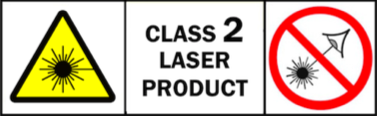 Class 2 laser warning label