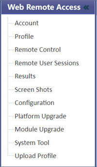 RTU-300+'s Web Remote Access menu 