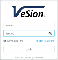 VeSion login pop-up