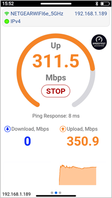 VeEX PX90 Ookla Speedtest Upload measurement