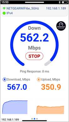 VeEX PX90 Ookla Speedtest Download measurement