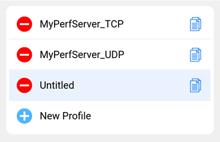 VeEX PX90 Edit Profiles list