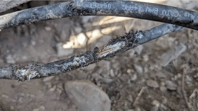 Damaged coaxial drop cable in a DOCSIS HFC based internet access service